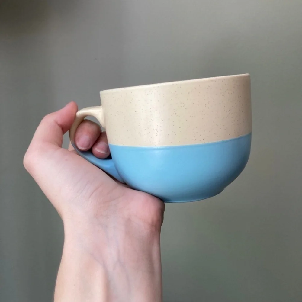 Ceramic Dipped Speckled Coffee Tea Mug Set Of Two